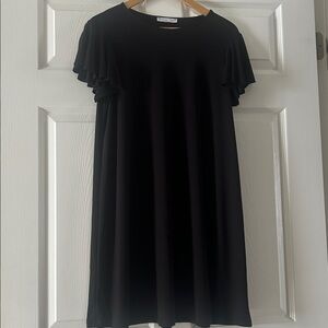 Annalee + Hope Black Ruffle-Sleeve A-Line Dress
